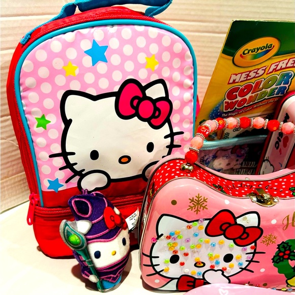 Hello Kitty Accessories - Huge Hello Kitty purse backpack lunch pail & more Bundle‎